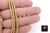 Gold Faceted Drum Beads, Gold Metal Beads BS# 303, Small 3 x 5 mm Gold Tube Bead Spacers