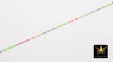 14 K Gold Filled Dainty Satellite Enamel Bracelet, Rainbow Beaded Gold Jewelry, Stamped 14/20