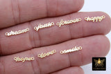 14 K Gold Filled Love Connectors, Inspirational Script Dog Tag AG #3510, Hope