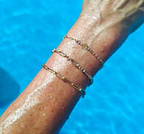 14 K Gold Filled Paperclip Chain Bracelet, Long Short Rolo Chain Link Non Tarnish, Stamped 14/20