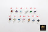 925 Sterling Silver 4 mm Birthstone Connector, Top Quality CZ 4 mm Bezel Links # 3569, Clear CZ 2 Loop Permanent Jewelry
