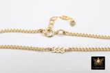 14 K Gold Filled Curb Chain Bracelet, Angel Number Adjustable Chain Link Bracelet, Stamped 14/20 Heart