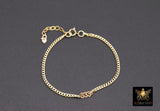 14 K Gold Filled Curb Chain Bracelet, Angel Number Adjustable Chain Link Bracelet, Stamped 14/20 Heart