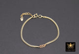 14 K Gold Filled Curb Chain Bracelet, Angel Number Adjustable Chain Link Bracelet, Stamped 14/20 Heart