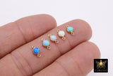 14 K Gold Filled Solitaire Connectors, 4 mm White Opal Links # 2813, Pink CZ Style Genuine 14 20 Gold Blue Opal