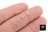 14 K Gold Filled Evil Eye Connector, CZ Micro Pave Evil Eyes Charms # 3453, Tiny Minimalist Permanent Jewelry Links