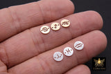 14 K Gold Filled Horoscope Connectors, 6 mm 925 Sterling Silver Zodiac Birthday Sign #3505, Round Astrological Symbol