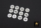 14 K Gold Filled Horoscope Connectors, 6 mm 925 Sterling Silver Zodiac Birthday Sign #3505, Round Astrological Symbol