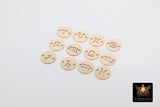 14 K Gold Filled Horoscope Connectors, 6 mm 925 Sterling Silver Zodiac Birthday Sign #3505, Round Astrological Symbol