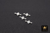 14 K Gold Filled CZ Star Connectors, 6 mm CZ 925 Sterling Silver Links # 3500, Starburst Permanent Jewelry