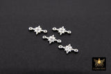 14 K Gold Filled CZ Star Connectors, 6 mm CZ 925 Sterling Silver Links # 3500, Starburst Permanent Jewelry