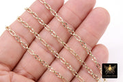 14 K Gold Filled Paper Clip Chains, 14 20 Elongated Nugget Sequin Chain CH #709, Unfinished Dapped Rectangle and Rolo