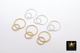 14 K Gold Filled Two Circle Link, 10 and 15 mm 925 Sterling Silver Hammered Interlocking Ring # 2551, Textured Double Infinity Soldered Ring