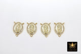 CZ Pave Mary Connectors, Gold Cross Rosary Centers # 431, St. Benito Charm Links