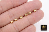 Gold Faceted Drum Beads, Gold Metal Beads BS# 302, Small 3 x 5 mm Gold Tube Bead Spacers