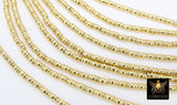 Gold Faceted Drum Beads, Gold Metal Beads BS# 302, Small 3 x 5 mm Gold Tube Bead Spacers