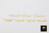 14 K Gold Filled Love Connectors, Inspirational Script Dog Tag # 3510, Hope