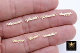 14 K Gold Filled Love Connectors, Inspirational Script Dog Tag # 3510, Hope - 1 Piece Lucky