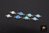 925 Sterling Silver White Blue Opal Connectors 2 Loops