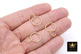 14 K Gold Filled Textured Double Interlocking Rings Hammered Sparkles