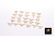 14 K Gold Filled Letter Charm, 6.5 mm Gold Alphabet Letters #3512, Minimalist Block Name Letter Links