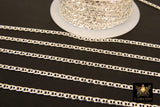 925 Sterling Silver Mariner Chain, 5.6 mm Anchor Sequin Flat Chains CH #839, USA Unfinished Soda Tab Chain