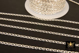 925 Sterling Silver Mariner Chain, 5.6 mm Anchor Sequin Flat Chains CH# 839, USA Unfinished Soda Tab Chain