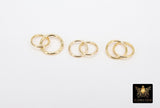 14 K Gold Filled Two Circle Link Ring, 9 and 10 mm Double Interlocking Rings # 3094, 9 and 11 mm Textured Soldered Infinity Ring