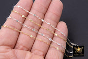 14 K Gold Filled Sequin Chain, 3.7 mm Paperclip 925 Sterling Silver Bar CH# 902, Unfinished Starburst Box Chain CH# 810