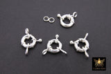 925 Sterling Silver Fancy Spring Ring Clasps, 12.5 mm Large Bolt Clasp #3513, Sailor Spring Clasp