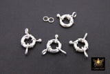 925 Sterling Silver Fancy Spring Ring Clasp, 12.5 mm Large Bolt Clasp # 3513, Sailor Spring Clasp