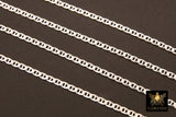 925 Sterling Silver Mariner Chain, 5.6 mm Anchor Sequin Flat Chains CH #839, USA Unfinished Soda Tab Chain, Flat Bar Jewelry Chain