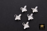 925 Sterling Silver Bee Charms, 11mm Bumble Bee Charms, Small Silver Honey Bee