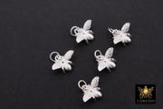 925 Sterling Silver Bee Charms, 11 mm Bumble Bee Charms # 3514, Small Silver Honey Bee
