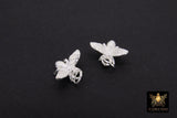 925 Sterling Silver Bee Charms, 11 mm Bumble Bee Charms #3514, Small Silver Honey Bee