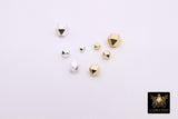 Smooth Hexagon Spacer Gold Metal Faceted Bead, 20 pcs Bright Silver Round Polygon Bead AG# 670, 2.5 mm 3 mm 4 mm 5 mm