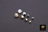 Smooth Hexagon Spacer Gold Metal Faceted Bead, 20 pcs Bright Silver Round Polygon Bead AG# 670, 2.5 mm 3 mm 4 mm 5 mm