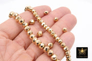 Gold Rondelle Crystal Beads, Faceted 14 K Gold Color Jewelry Beads BS# 124, sizes 4 x 6 mm or 6 x 8 mm