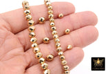 Gold Rondelle Crystal Beads, Faceted 14 K Gold Color Jewelry Beads BS# 124, sizes 4 x 6 mm or 6 x 8 mm