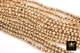 Gold Rondelle Crystal Beads, Faceted 14 K Gold Color Jewelry Beads BS# 124, sizes 4 x 6 mm or 6 x 8 mm