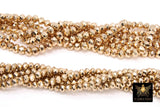 Gold Rondelle Crystal Beads, Faceted 14 K Gold Color Jewelry Beads BS# 124, sizes 4 x 6 mm or 6 x 8 mm