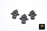 Black and Clear Pave CZ Hamsa Hand Pendant Charms