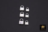 Silver Pad Lock Clasp, Solid 925 Sterling Silver Lock Key Clasp # 666, 12 x 16 mm Stamped 925