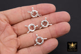 925 Sterling Silver Fancy Spring Ring Clasp, 12.5 mm Large Bolt Clasp # 3513, Sailor Spring Clasp