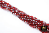 Red Crystal Rondelle Beads, 6 mm Ruby Red beads in BS #320, Bright Red Rondelle Multi Color