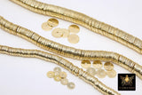 Gold Flat Spacer Beads, 20- 260 pcs Round Bright Flat Discs #2097, Heishi Rondelle