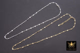 925 Sterling Silver Sequin Necklace, 14 K Gold Filled Starburst Paperclip Chain Choker #2626, Handmade Everyday Jewelry Necklace