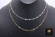 925 Sterling Silver Sequin Necklace, 14 K Gold Filled Starburst Paperclip Chain Choker #2626, Handmade Everyday Jewelry Necklace