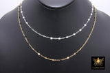 925 Sterling Silver Sequin Necklace, 14 K Gold Filled Starburst Paperclip Chain Choker #2626, Handmade Everyday Jewelry Necklace