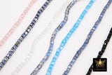 Crystal Cube Bead Strands, 4 mm Square Blue Red Beads BS #330, 4 mm Blue AB Crystals